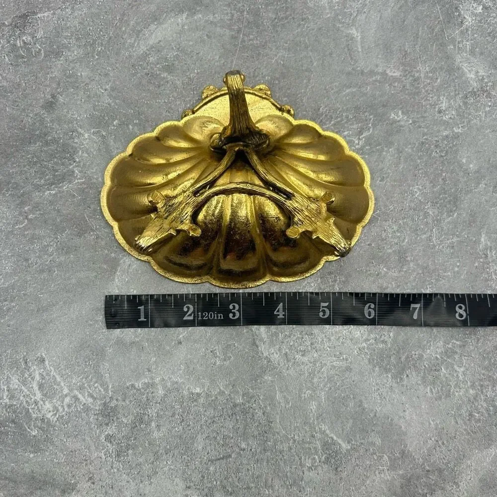 Vintage Matson Stylebuilt Gold Gilt Footed Shell Bathroom Vanity Soap Trinket Di